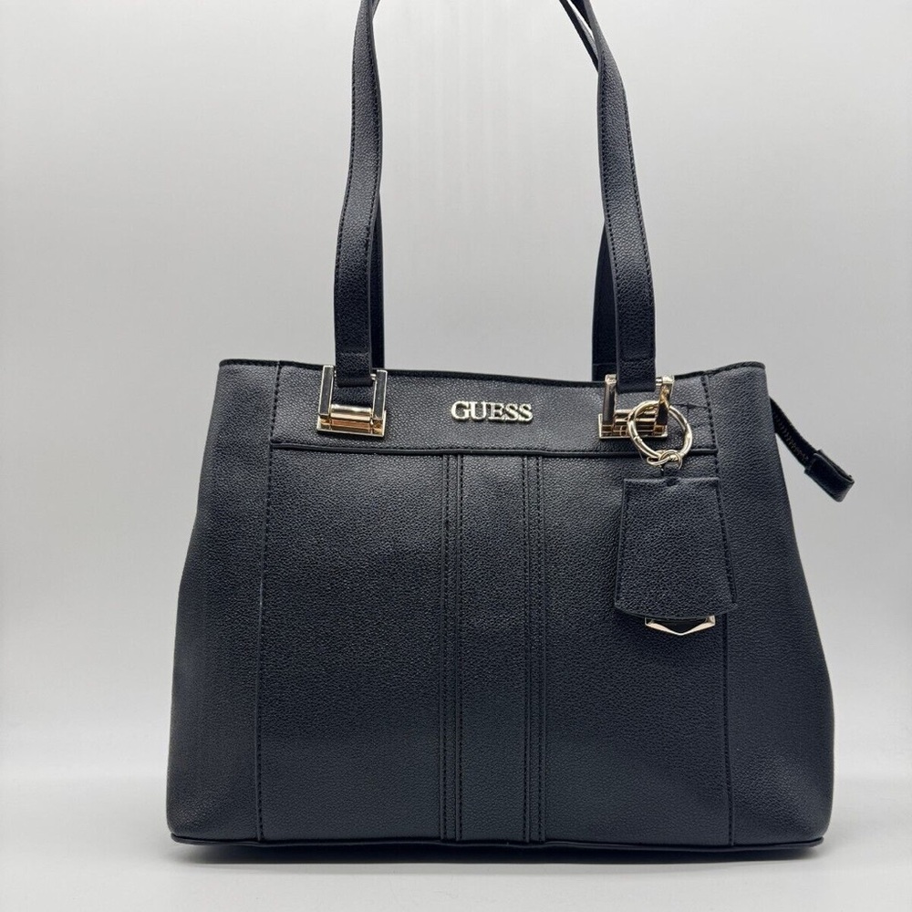 Guess Trixy faux-leather medium tote shopper bag - Black